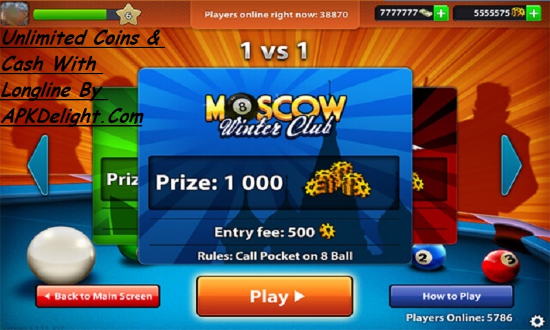 8 Ball Pool APK MOD For Android With [Long Lines, Unlimited Coins